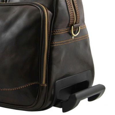 Tuscany Leather Bora Bora Trolley Leather Bag Small Size Dark Brown #5