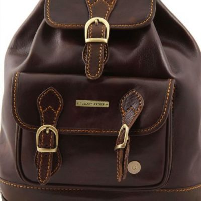 Tuscany Leather Singapore Leather Backpack Black #2