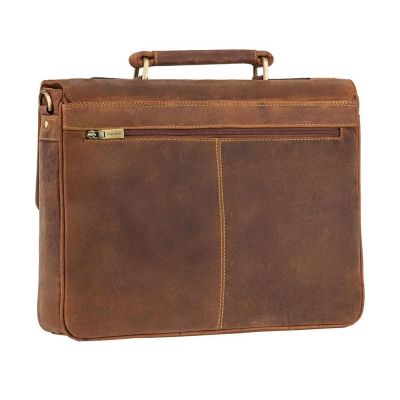 Visconti Leather Berlin Briefcase Oil Tan #4
