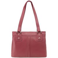Visconti Leather Clara Zip Top Shoulder Bag Red
