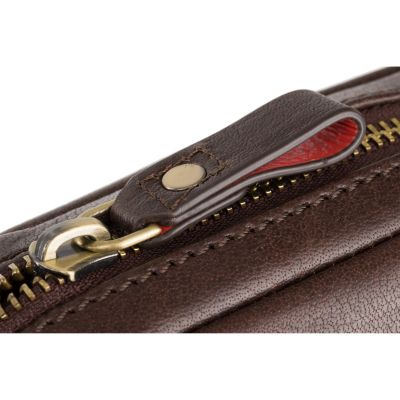 Visconti Leather Riley Small Ziptop Bag Brown #6
