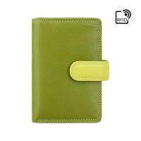 Visconti Leather Fiji Cash & Coin Tabbed Purse Lime