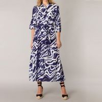 Goverdine Blue Batik Print Maxi Dress by YEST