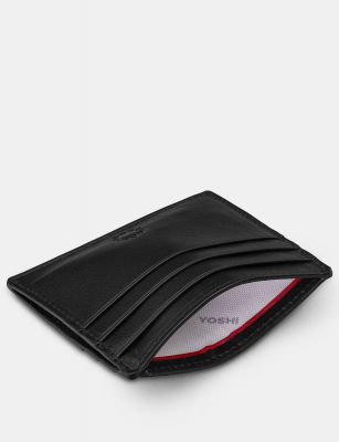 Yoshi Slim Leather Card Holder Black #3