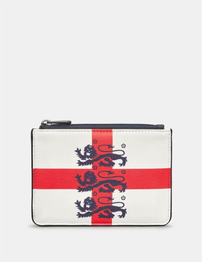 Yoshi England Legends Three Lions Zip Top Leather Purse