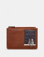 Yoshi Midnight Cats Zip Top Leather Purse