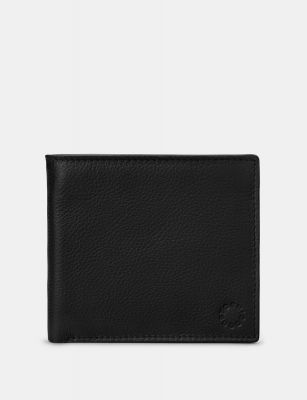 Yoshi Two Fold East West Leather Wallet Black