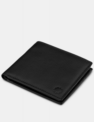 Yoshi Two Fold East West Leather Wallet Black #3