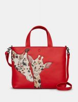 Yoshi Mother's Pride Giraffe Leather Multiway Grab Bag Red