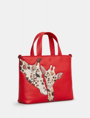 Yoshi Mother's Pride Giraffe Leather Multiway Grab Bag Red #3
