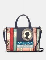 Yoshi Jane Austen Bookworm Leather Multiway Grab Bag Navy