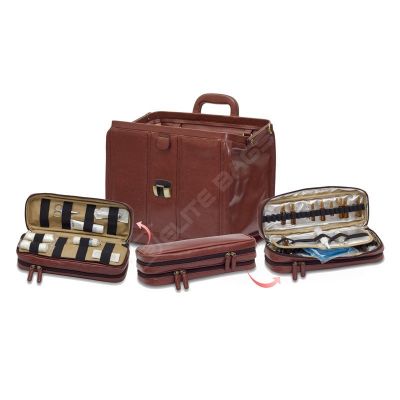 Elite Bags Brown Leather Traditional Gladstone Medical Case #3