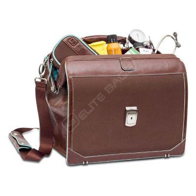 Elite Bags Brown Briefcase for the Doctor of Today - Polyamide + Leather - Brown #2