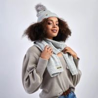 Katie Loxton Boxed Knitted Hat and Scarf in Grey