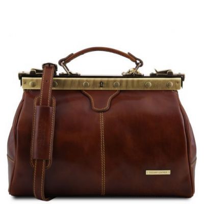 Tuscany Leather Michelangelo Brown Doctor Gladstone Leather Bag #1