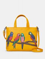 Yoshi Pandemonium of Parrots Leather Multiway Grab Handbag