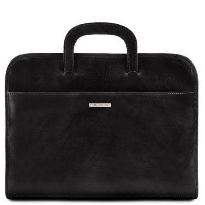 Tuscany Leather Sorrento Black Document Leather briefcase