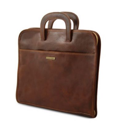 Tuscany Leather Sorrento Dark Brown Document Leather briefcase #6