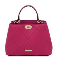 Tuscany Leather soft quilted leather handbag in Pink
