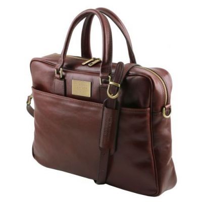 Tuscany Leather Urbino Red Leather Laptop Briefcase #8