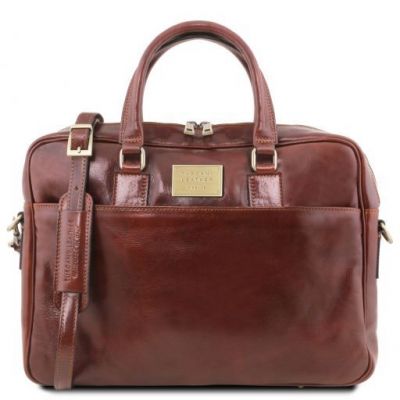Tuscany Leather Urbino Brown Leather Laptop Briefcase #1