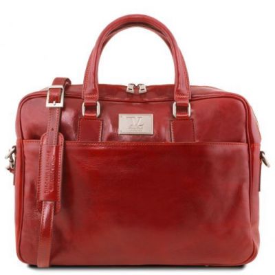 Tuscany Leather Urbino Red Leather Laptop Briefcase #1
