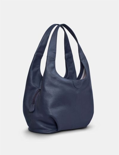 Yoshi Meehan Navy Leather Slouch Shoulder Bag #2